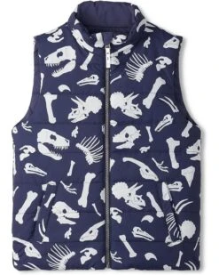 Hatley Kids Dino Fossils Reversible Quilted Vest (Toddler/Little Kid/Big Kid) | Coats & Outerwear