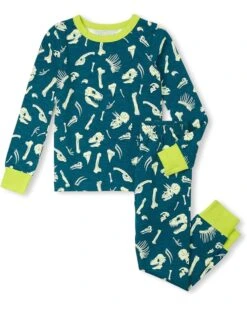 Hatley Kids Dino Fossils Stretch Cotton Pajama Set (Toddler/Little Kid/Big Kid) | Sleepwear