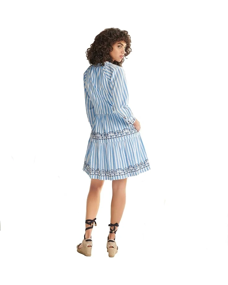 Hatley Maddy Popover Dress - Azure Stripes | Dresses 4 Hatley Maddy Popover Dress - Azure Stripes | Dresses - Image 2