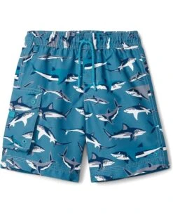 Hatley Kids Sneak Around Sharks Boardshorts (Toddler/Little Kids/Big Kids) | Swimwear