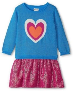 Hatley Kids Hearts Dropped Waist Sweater Dress (Toddler/Little Kid/Big Kid) | Dresses