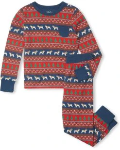 Hatley Kids Bulldog Fair Isle Bamboo Pajama Set (Toddler/Little Kid/Big Kid) | Sleepwear