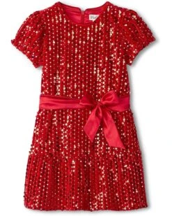 Hatley Kids Red Sequins Velvet Dress (Toddler/Little Kid/Big Kid) | Dresses