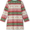 Hatley Kids Puppy Hearts Fairisle Long Sleeve Nightdress (Toddler/Little Kid/Big Kid) | Sleepwear