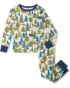 Hatley Kids Forest Scene Stretch Cotton Pajama Set (Toddler/Little Kid/Big Kid) | Sleepwear
