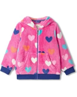 Hatley Kids Hearts Fuzzy Fleece Zip-Up Hoodie (Toddler/Little Kid/Big Kid) | Coats & Outerwear