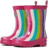Hatley Kids Rainbow Stripes Shiny Rain Boots (Toddler/Little Kid/Big kid)
